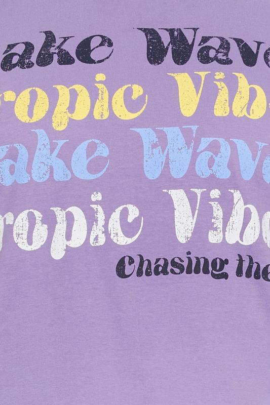 BadRhino Big & Tall Purple 'Make Waves' Slogan T-Shirt | BadRhino 4