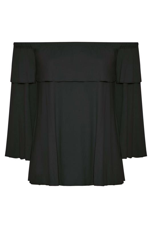 LIMITED COLLECTION Curve Black Frill Bardot Top_X.jpg