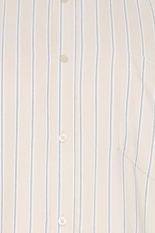 KAM Big & Tall Stone Brown Short Sleeve Stripe Shirt | BadRhino 5