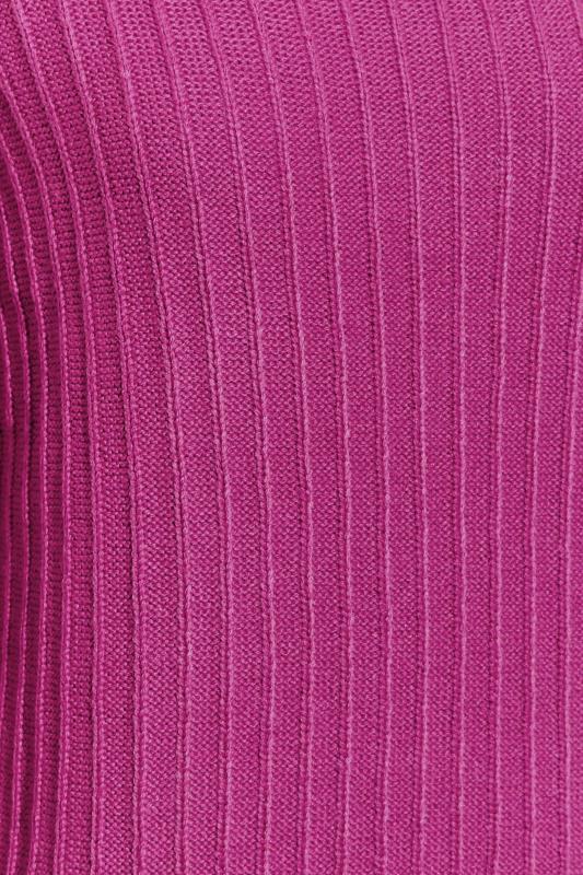 Petite Hot Pink Turtle Neck Ribbed Knit Jumper | PixieGirl 5