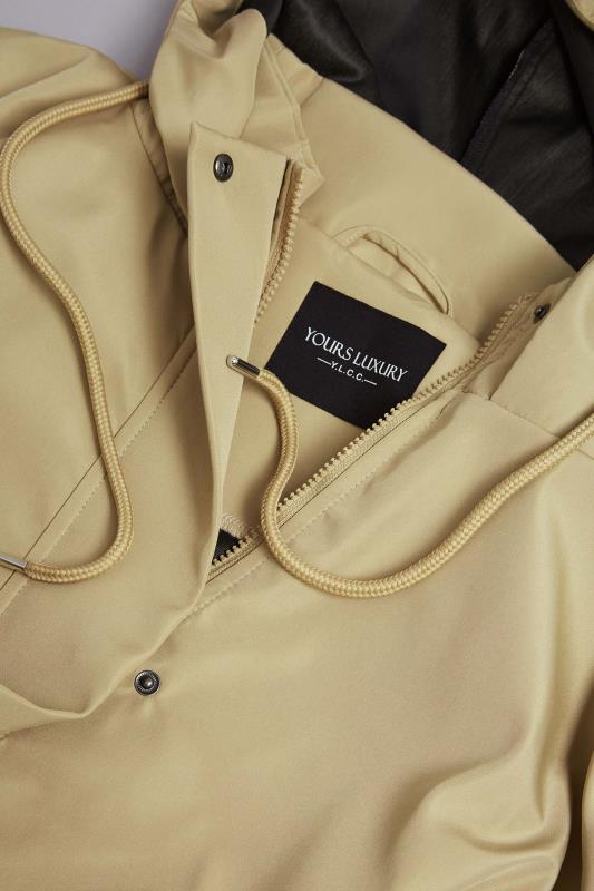 YOURS LUXURY Curve Beige Brown Longline Raincoat | Yours Clothing 7