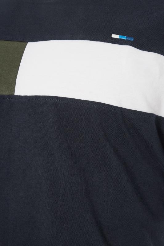 BadRhino Big & Tall Navy Blue Cut & Sew Chest Panel T-Shirt 2