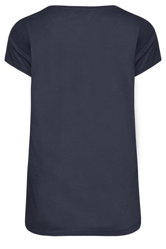 Plus Size Dark Blue Short Sleeve T-Shirt | Yours Clothing 7