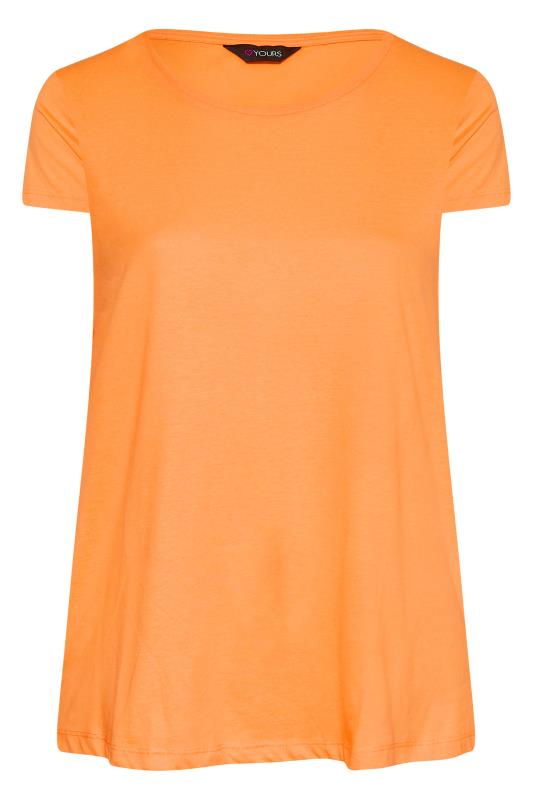 Curve Bright Orange Short Sleeve Basic T-Shirt 5