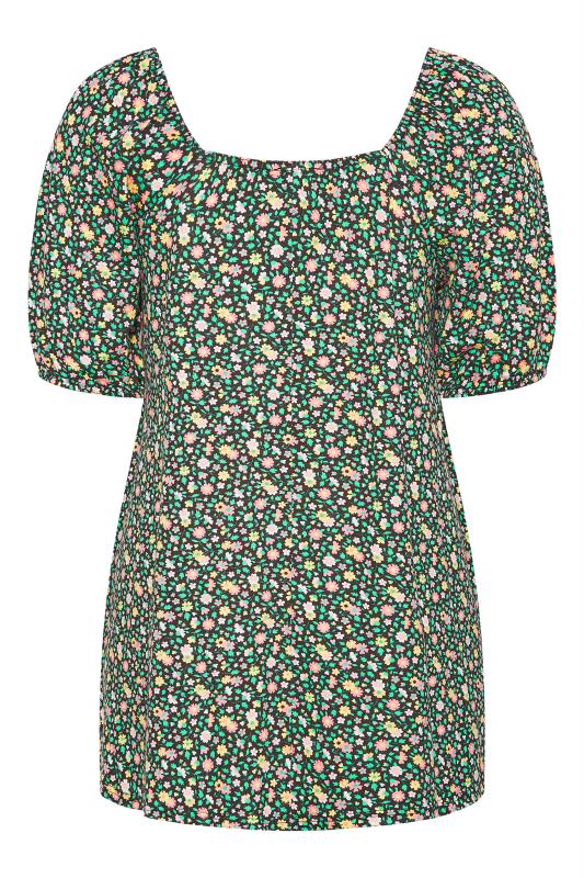 LIMITED COLLECTION Curve Green Ditsy Floral Top_BK.jpg