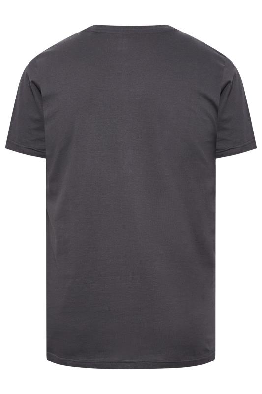 Big & Tall Mens Plus Size Charcoal Grey 'Bikers Club' Slogan T-Shirt | BadRhino 4