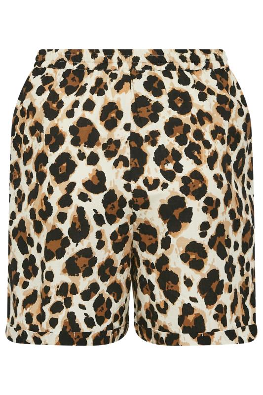 LIMITED COLLECTION Plus Size Brown Leopard Print Shorts | Yours Clothing  7
