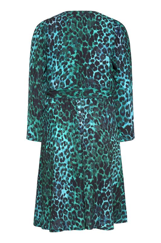 YOURS LONDON Curve Green Leopard Print Midi Dress 7