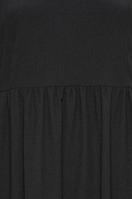 YOURS Plus Size Black Textured Smock Midi Dress | Yours Clothing 6