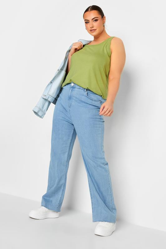 YOURS Plus Size Green Essential Vest Top | Yours Clothing  2
