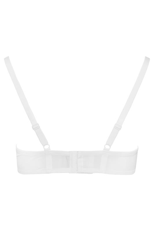Plus Size White Lace Padded Underwired Plunge Bra | Yours Clothing 4
