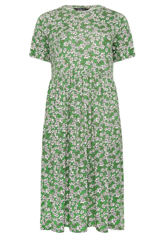 YOURS Curve Green Floral Smock Dress | Yours Clothing  6