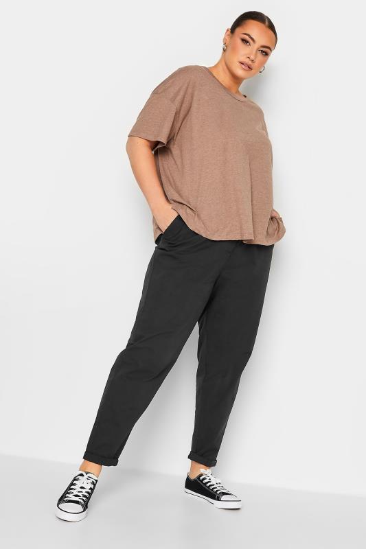 YOURS Plus Size Black Straight Leg Chino Trousers | Yours Clothing  2