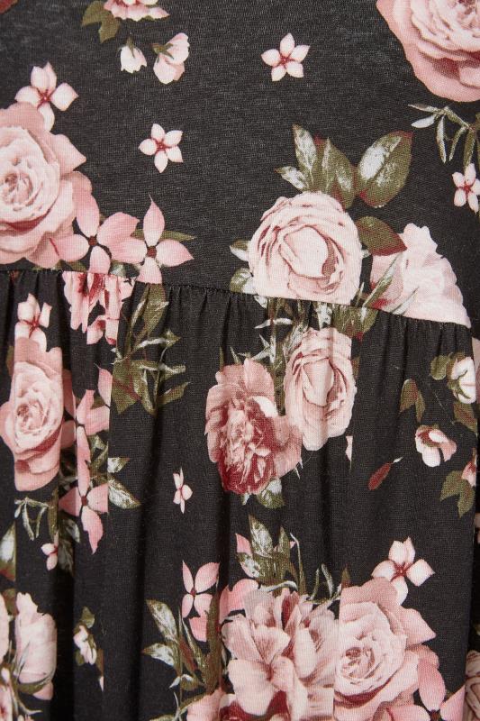 Plus Size Black Floral Print Midi Dress | Yours Clothing 5