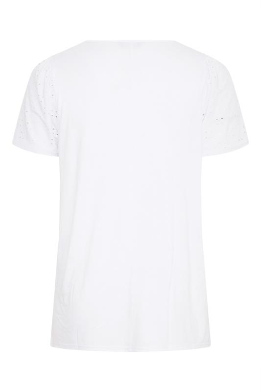 LIMITED COLLECTION Curve White Broderie Anglaise Sleeve T-Shirt_Y.jpg