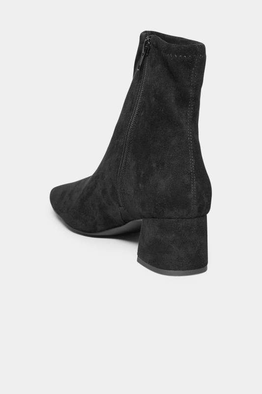 LTS Black Suede Block Heel Boots In Standard Fit | Long Tall Sally 4