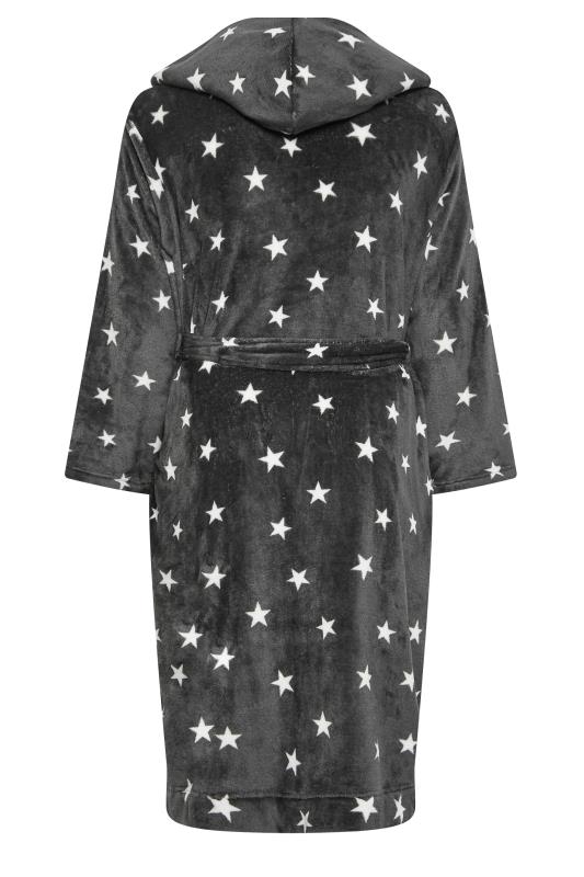 YOURS Curve Grey Star Print Dressing Gown | Yours Clothing 9