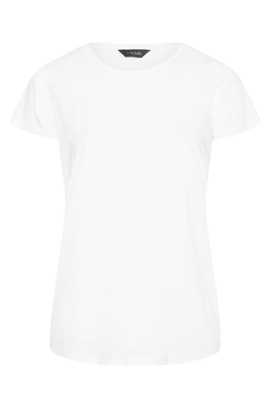Plus Size White Basic T-Shirt - Petite | Yours Clothing 5