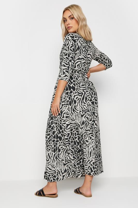 YOURS Plus Size Black Zebra Print Maxi Wrap Dress | Yours Clothing 3