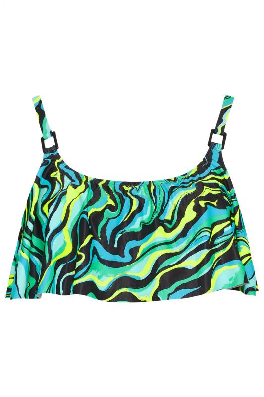 YOURS Plus Size Black Abstract Print Bikini Top | Yours Clothing 7