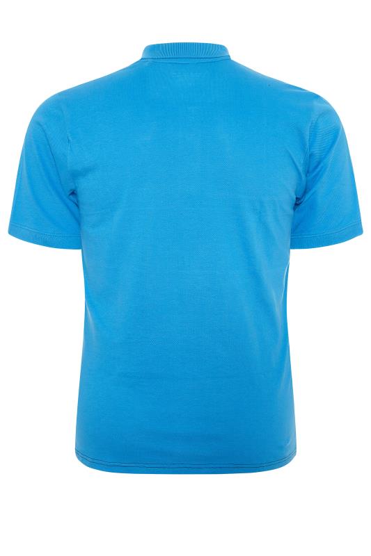 BadRhino Big & Tall Blue Colour Block Polo Shirt 4