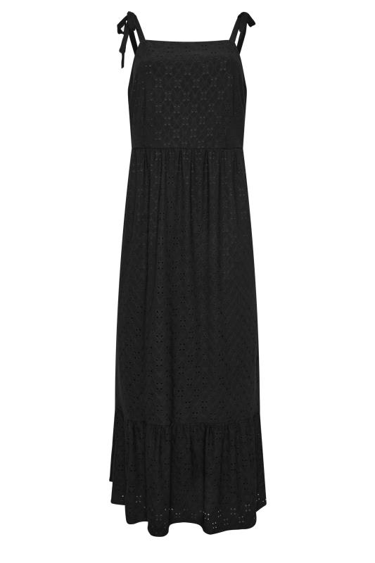 YOURS Curve Plus Size Black Broderie Anglaise Maxi Dress | Yours Clothing  6