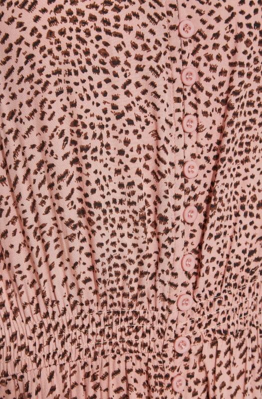 LTS Tall Blush Pink Leopard Print Button Maxi Dress 5
