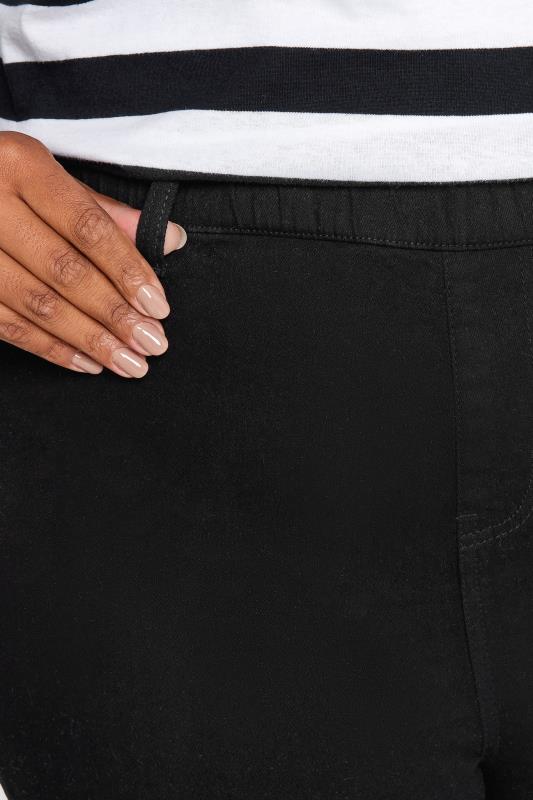 YOURS Plus Size Black Pull On Stretch Denim Cycling Shorts | Yours Clothing 4