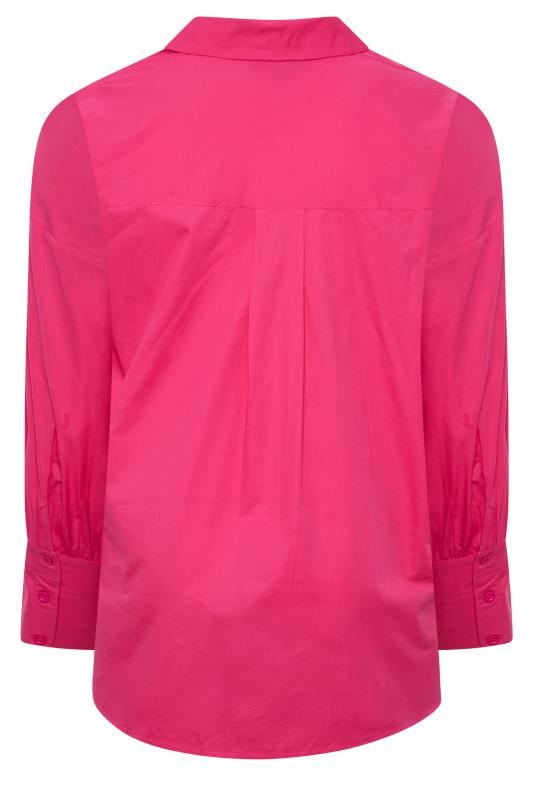 Plus Size Pink Oversized Poplin Shirt | Yours Clothing 7