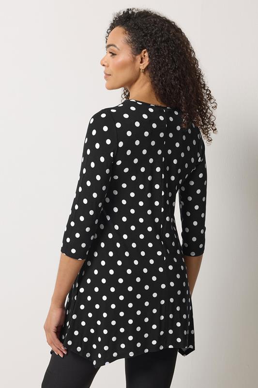 M&Co Black Polka Dot Hanky Hem Top | M&Co 2