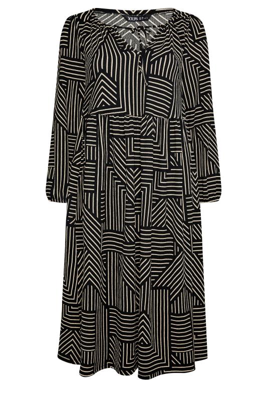 YOURS Curve Black Stripe Print Midaxi Dress | Yours Clothing 5