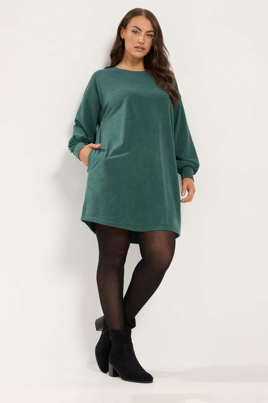 green balloon sleeve dress YOURS Plus Size COLORS_Pink