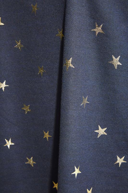 Curve Navy Blue Metallic Star Print Sweatshirt_S.jpg