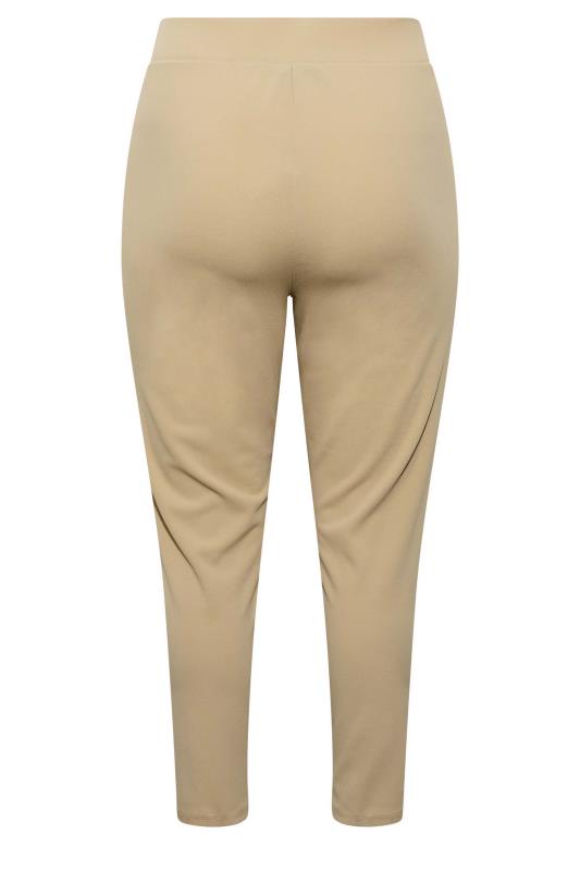 Plus Size Natural Brown Stretch Tapered Trousers | Yours Clothing 5
