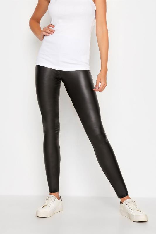 Tall  LTS Tall Black Stretch Leather Look Leggings