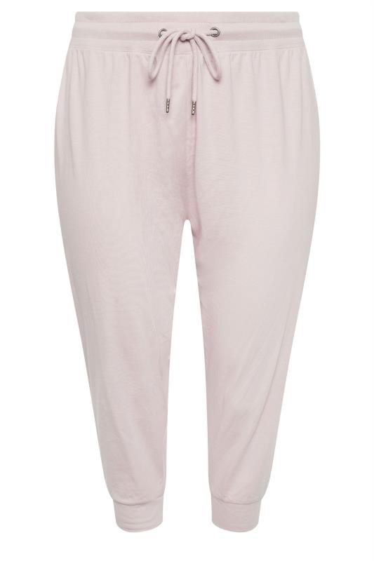 YOURS Plus Size Dusty Pink Cropped Joggers | Yours Clothing 4