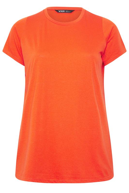 YOURS Plus Size Orange Short Sleeve Core T-Shirt | Yours Clothing 5