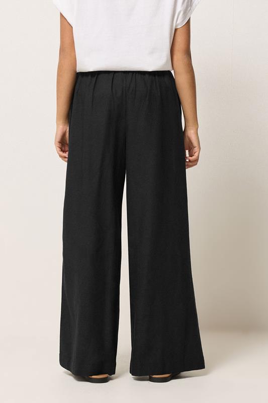 PixieGirl Petite Women's Black Beaded Linen Wide Leg Trousers | PixieGirl 2