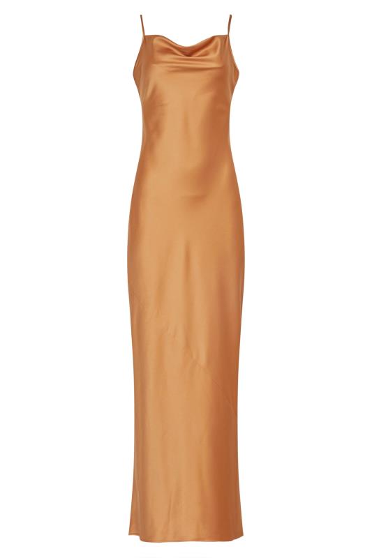 LTS Tall Bronze Brown Satin Maxi Slip Dress 7