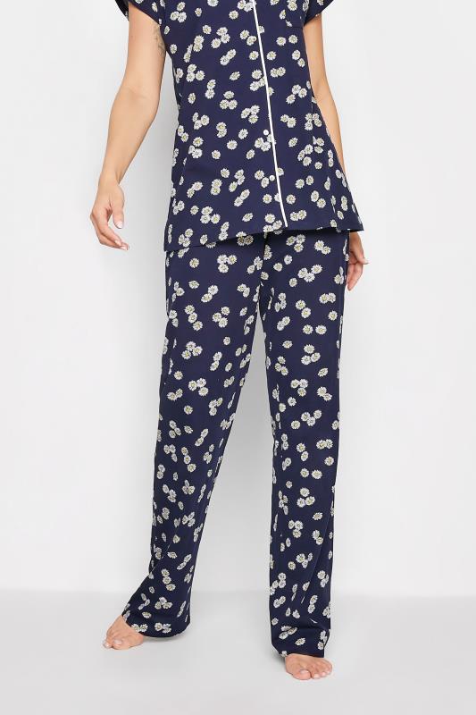 LTS Tall Navy Blue Daisy Print Cotton Pyjama Set_D.jpg