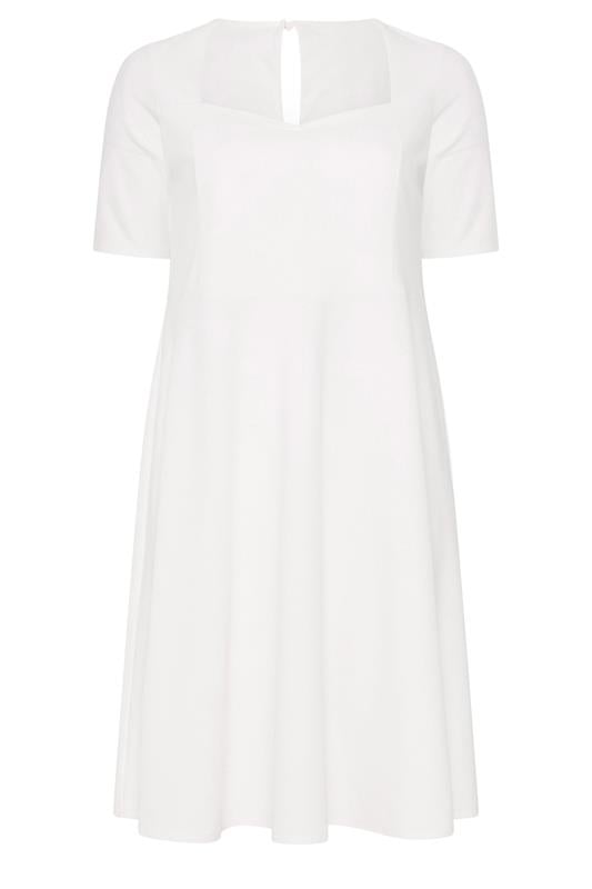 YOURS LONDON Plus Size White Panel Skater Dress | Yours Clothing 5