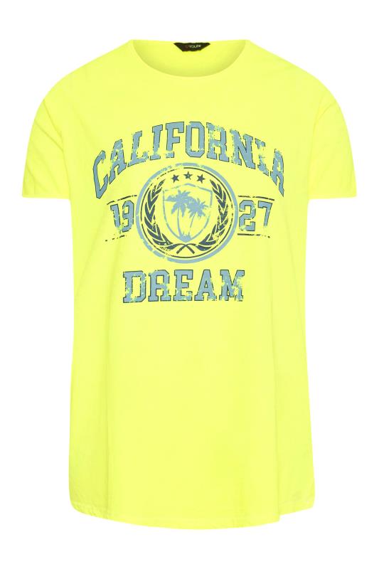 Plus Size Yellow 'California Dream' Slogan T-Shirt | Yours Clothing 6