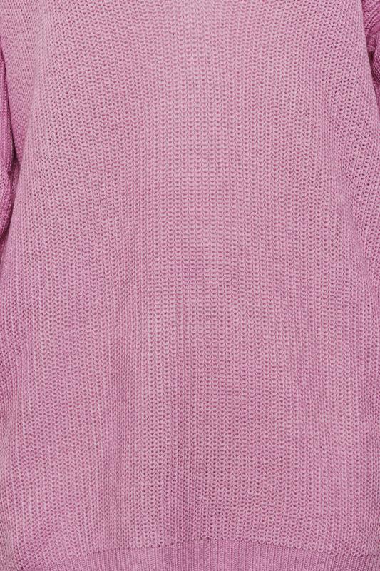 YOURS Plus Size Lilac Purple Double V-Neck Jumper | Yours Clothing 5