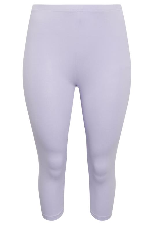 YOURS Plus Size Lilac Purple Cropped Leggings | Yours Clothing 5