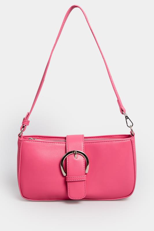Pink Buckle Front Shoulder Bag | Yours Clothing 2
