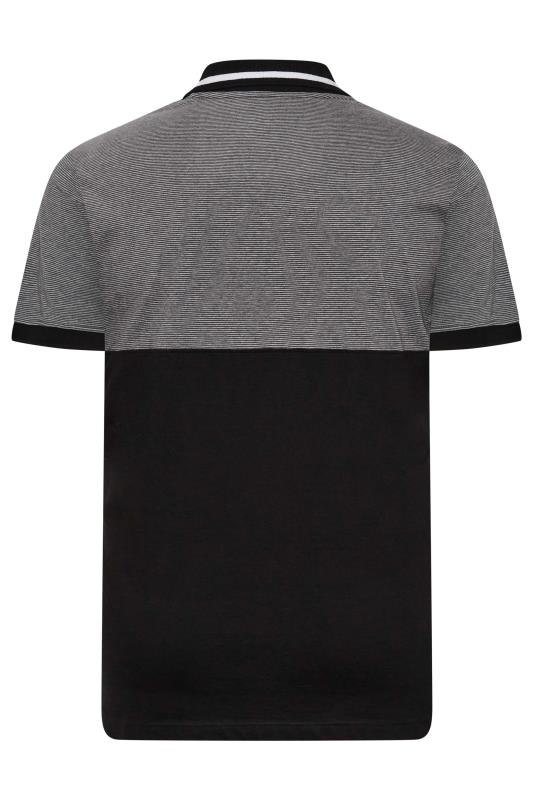 BadRhino Big & Tall Black Crest Zip Polo Shirt | BadRhino  4