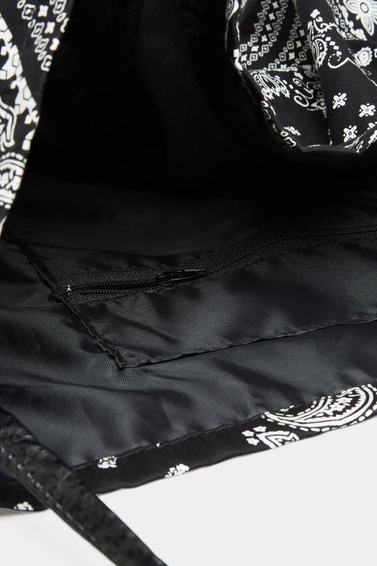 Black Paisley Print Tote Bag | Yours Clothing 5