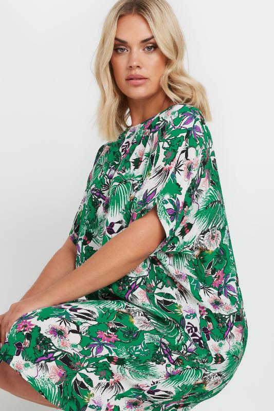 YOURS Plus Size Green Tropical Print Tunic Dress | Yours Clothing 4