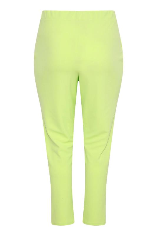 LIMITED COLLECTION Curve Lime Green Split Hem Tapered Trousers 7