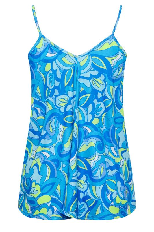 LIMITED COLLECTION Plus Size Blue Abstract Print Strappy Cami Top | Yours Clothing 7